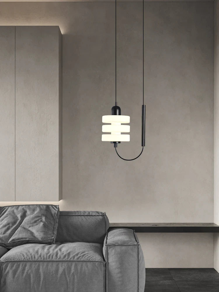 Elegant modern design black and white glass chandelier