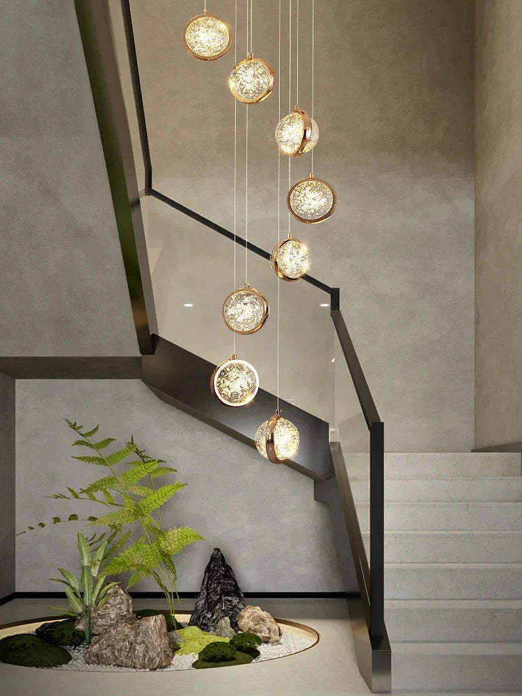 Nordic design rotating crystal chandelier for interior lighting