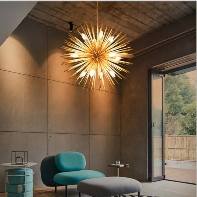 Elegant Scandinavian luminous globe chandelier