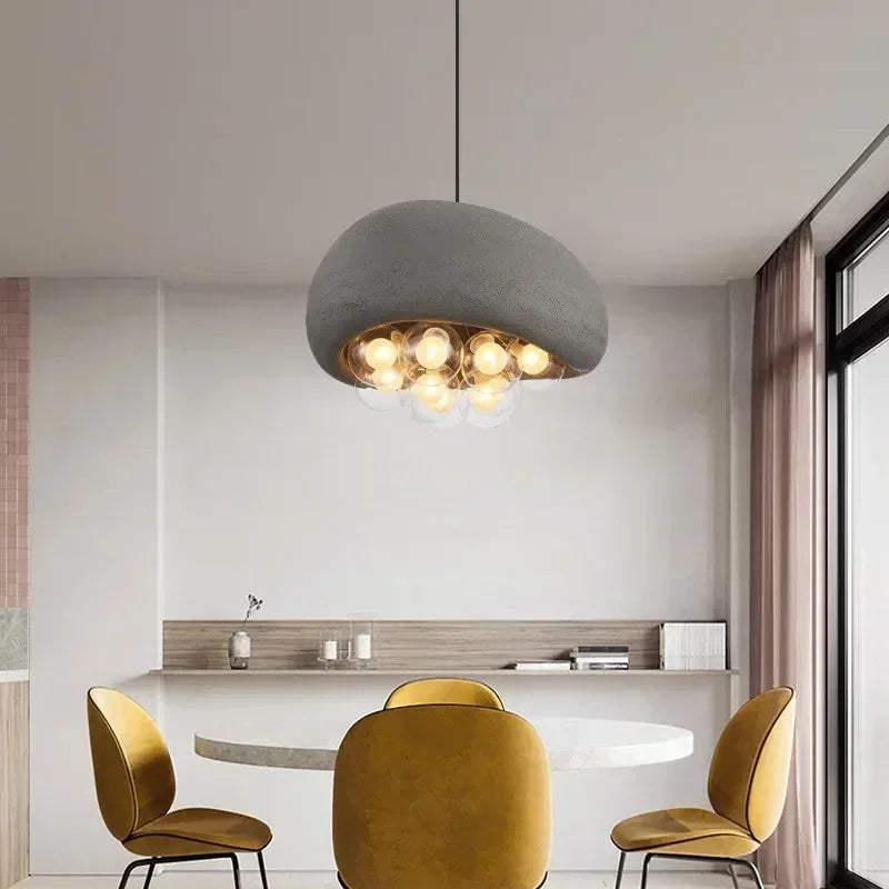 Wabi-sabi style minimalist pendant light with LED lighting