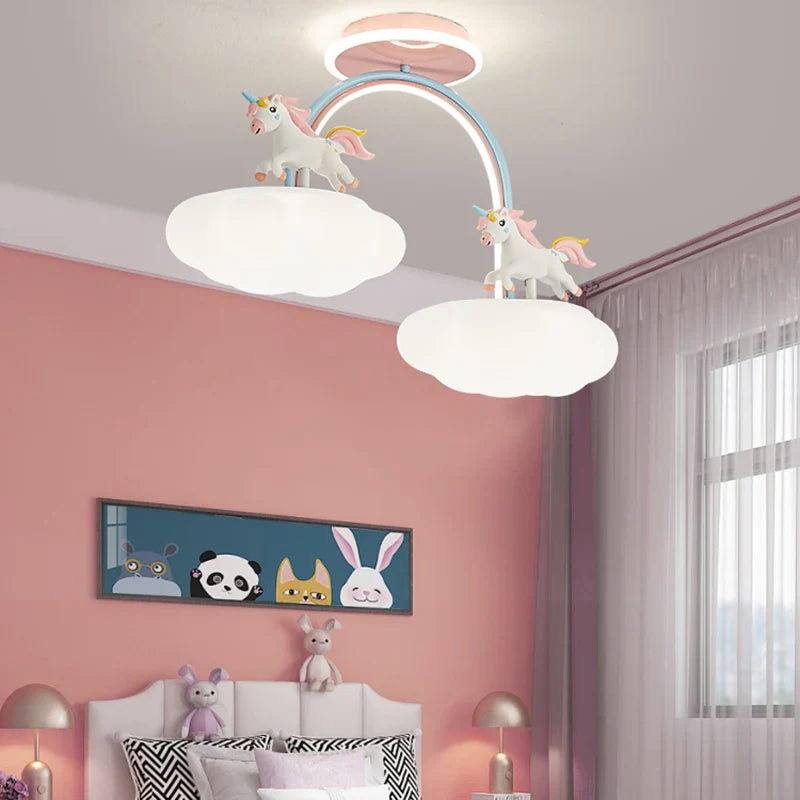Enchanted Luminous Unicorn Chandelier