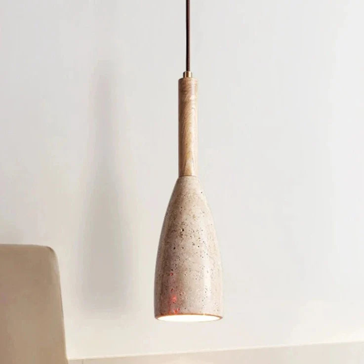 Natural Yellow LED Suspension Lamp Cave Stone Chandelier Bedroom Modern Nordic Hanging Light Wine Bottle Line E27