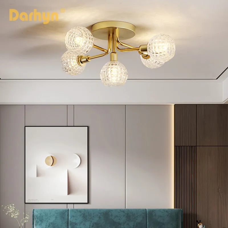 Shiny magical Nordic copper pendant light.