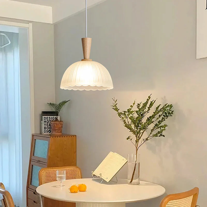 Modern Nordic minimalist log glass wabi-sabi chandelier
