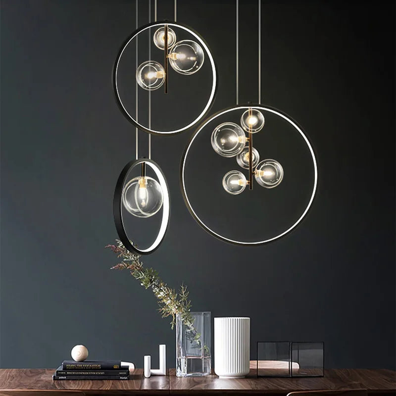 Nordic-style bubble glass chandelier for modern decor