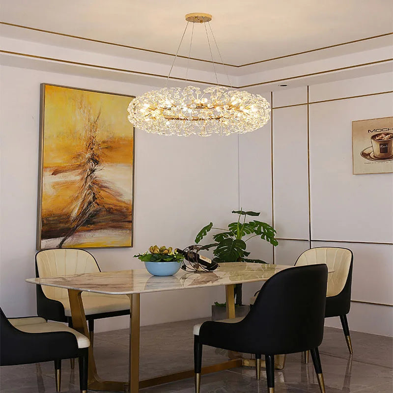 Crystal Dandelion LED Chandelier for Hotel, Beautiful Decoration