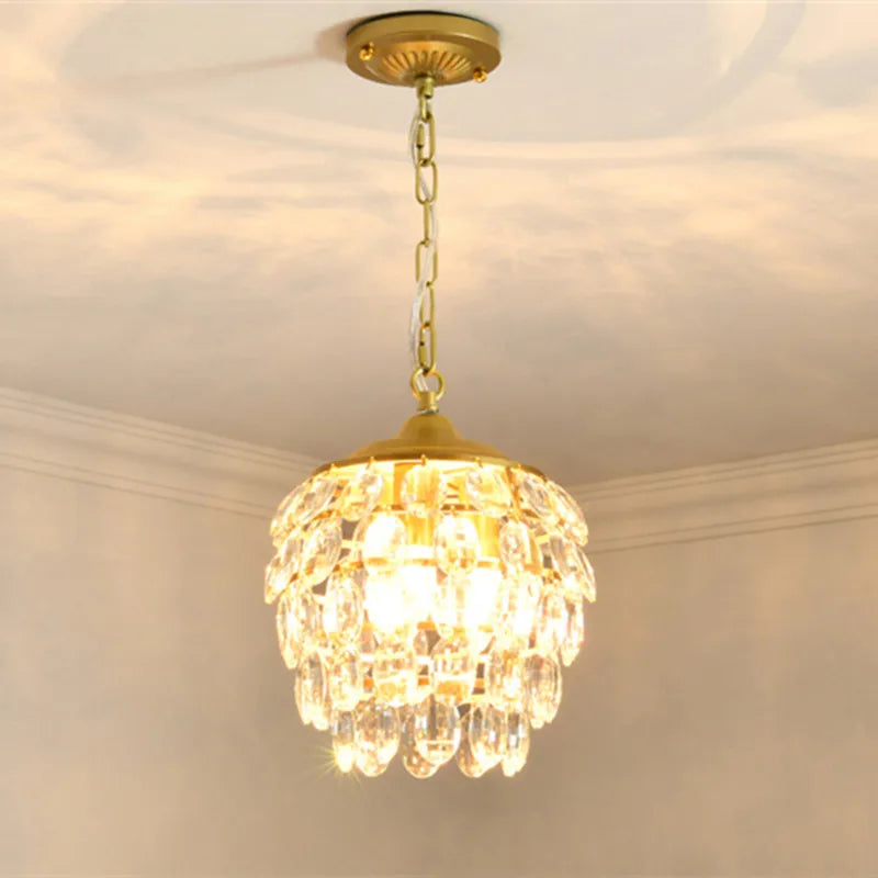 Modern gold crystal chandelier for bright interiors