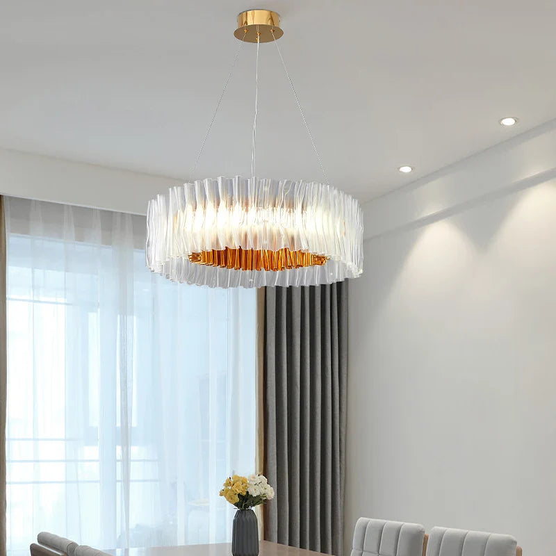 Modern and bright acrylic chandelier