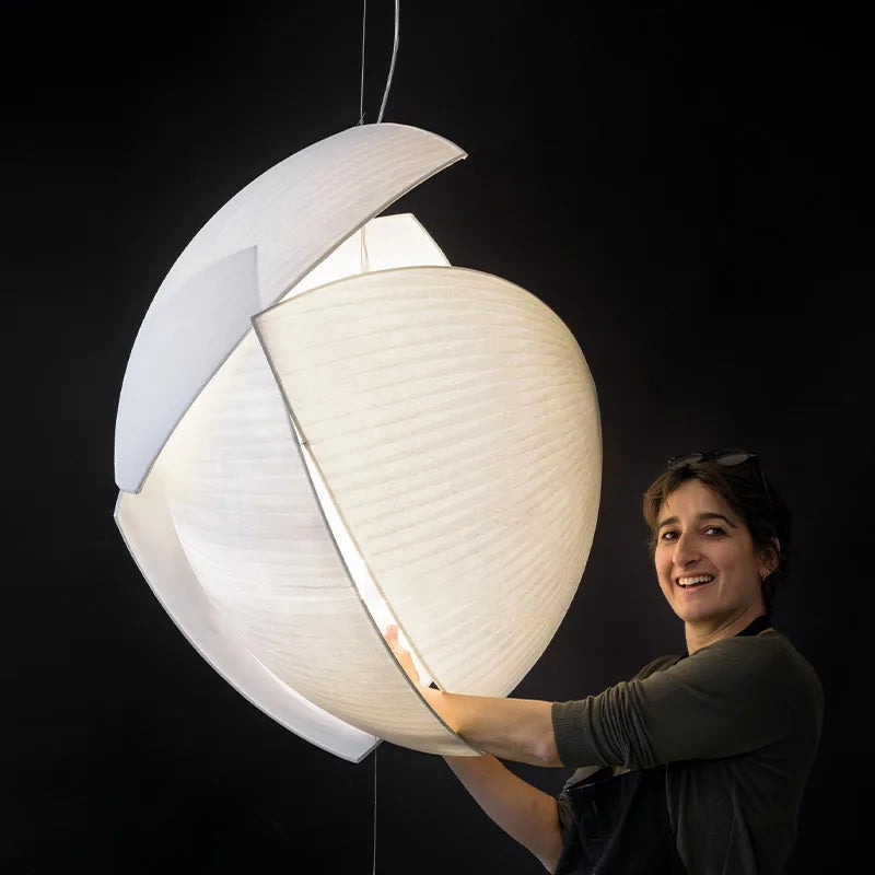 Japanese Wabi-Sabi LED Silk Chandelier for Home Decoration