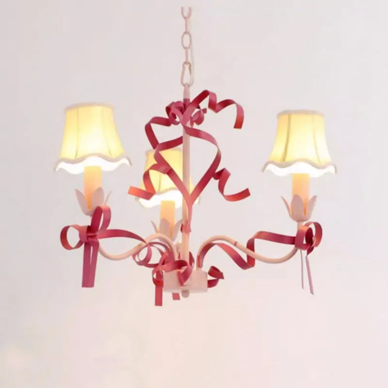 Cute chandelier for kids pendant lighting with decorative bow