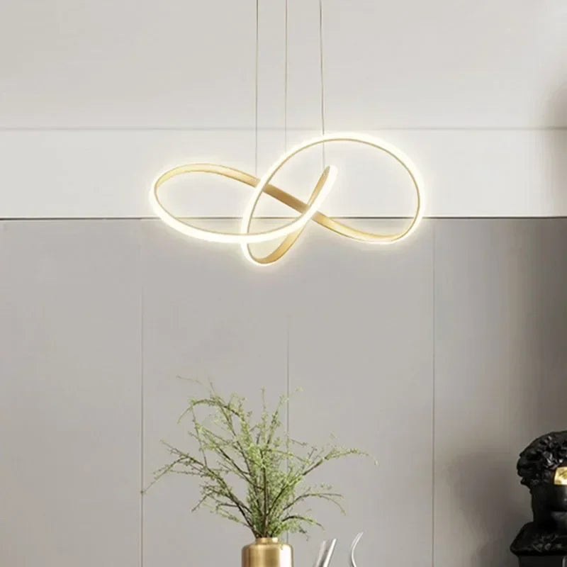 Modern gold LED chandelier