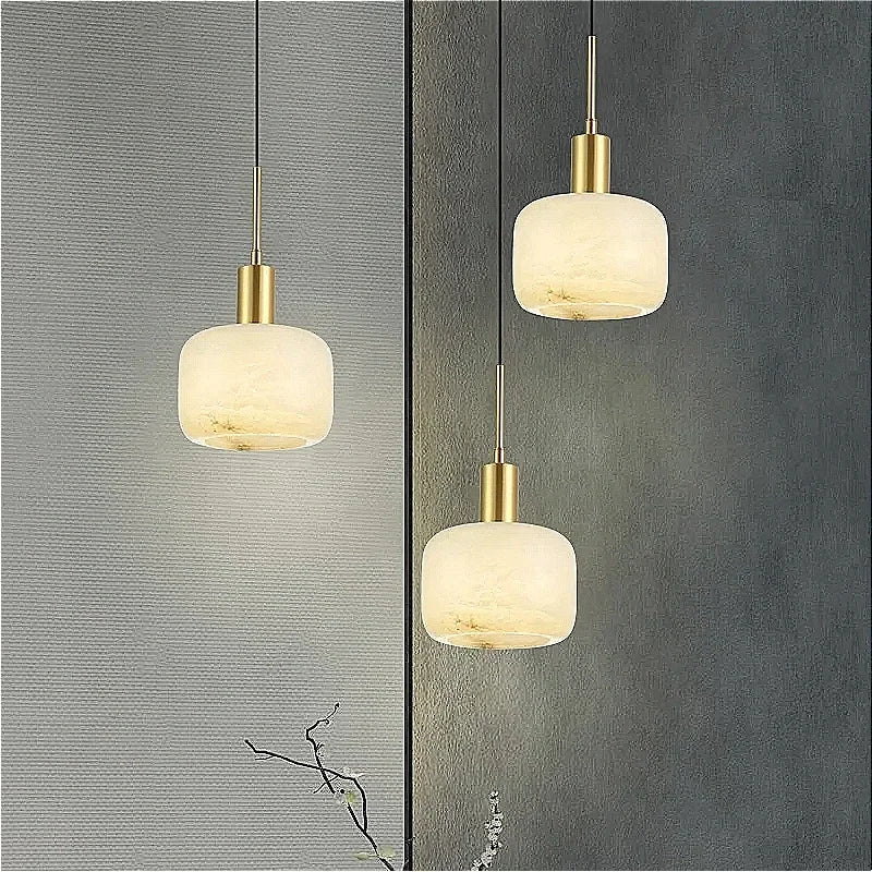 modern marble and copper chandelier elegant Nordic design