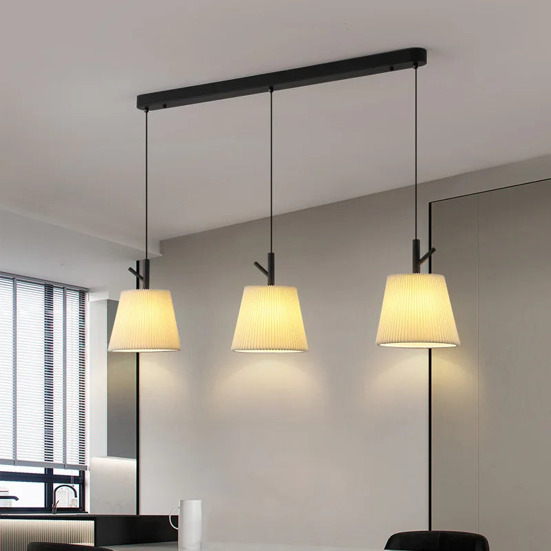 Pleated fabric chandelier for modern interior design