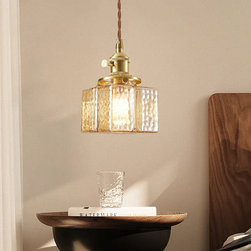 Vintage Japanese Glass LED Pendant Light for Chandeliers