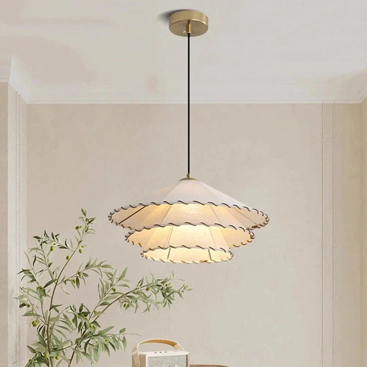 Creative Cotton Linen Chandelier with Nordic LED Light