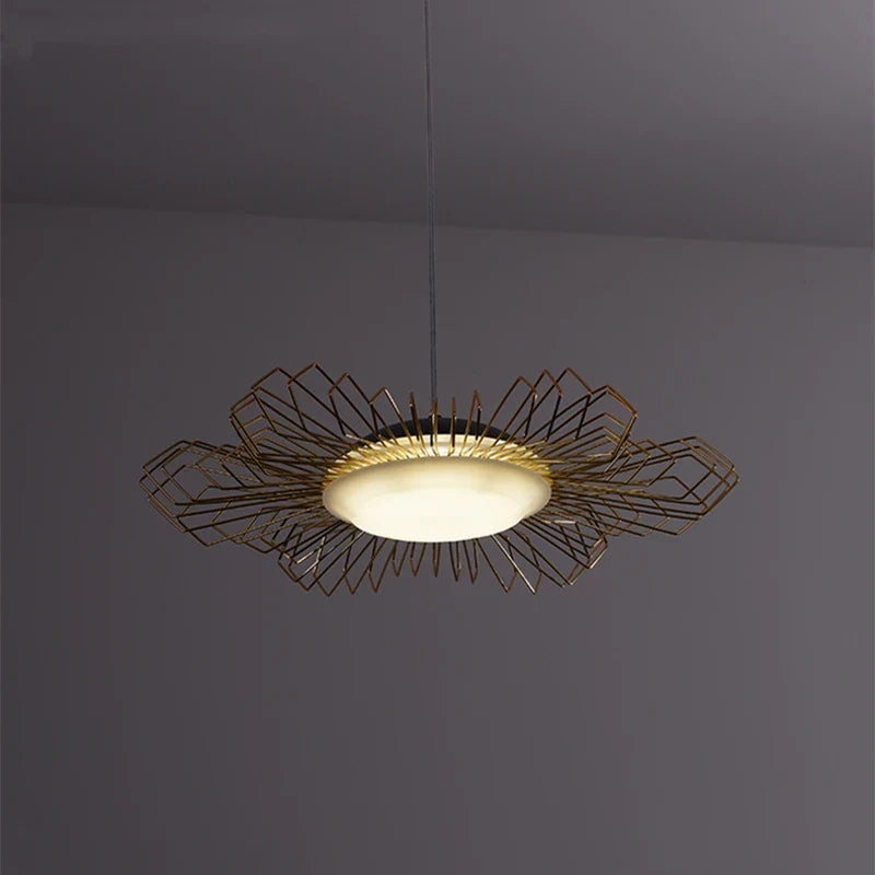 Modern elegant luminous floral chandelier.