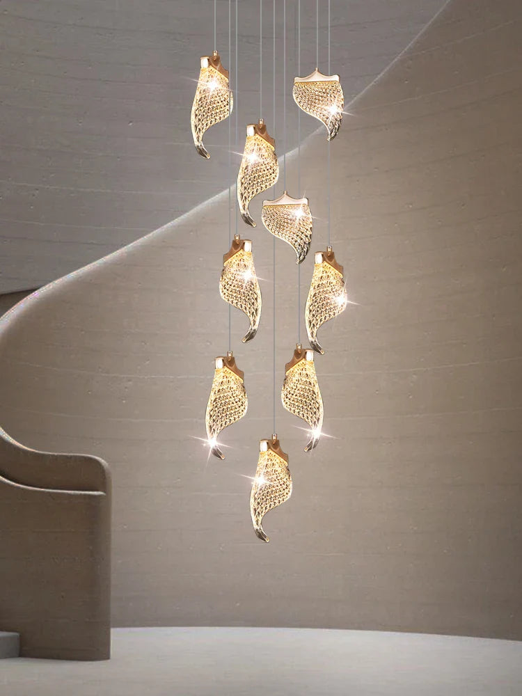 modern LED chandelier hanging light design for contemporary space