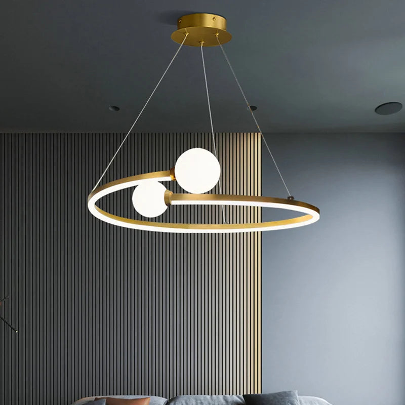 Elegant luminous Scandinavian chandelier