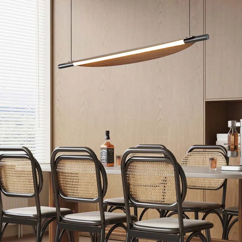 Japanese retro style walnut wood chandelier for interior decoration