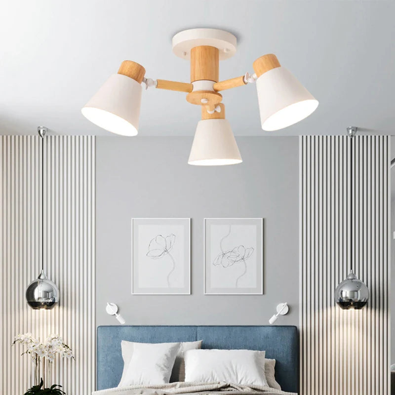 Nordic solid wood chandelier modern lighting for hotel and restaurant
