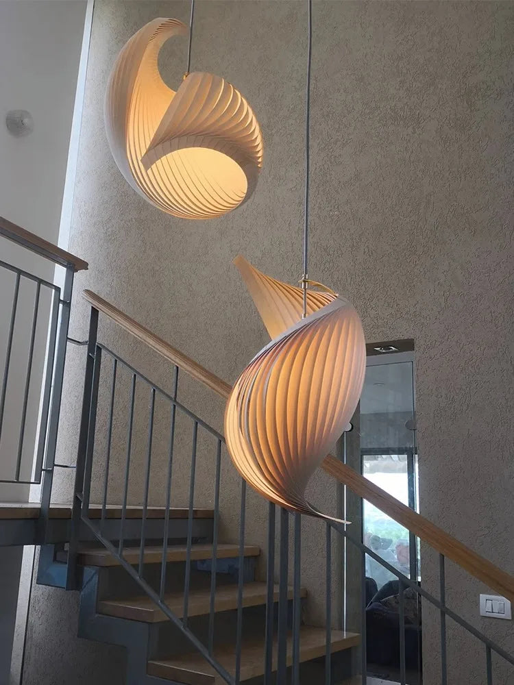 Nordic Wabi Sabi wooden chandelier, retro decorative design