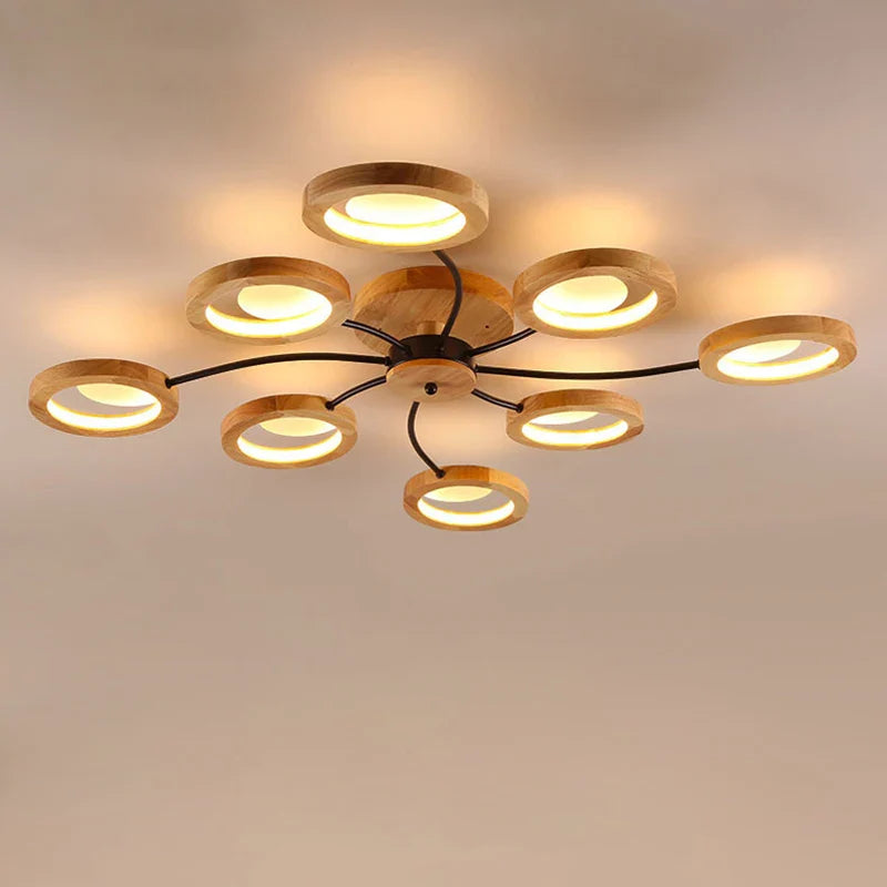 Nordic LED wooden modern chandeliers