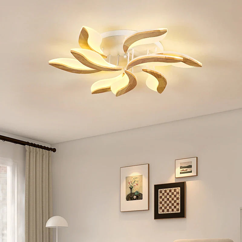 Modern minimalist wooden chandelier