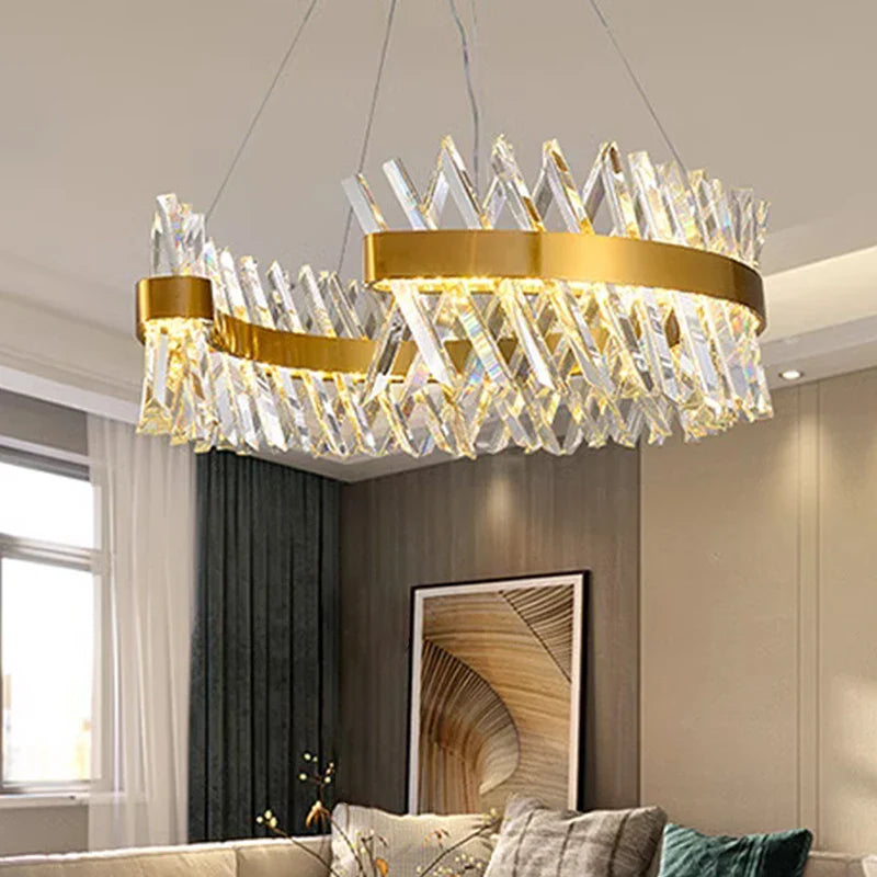 Bright crystal chandelier decorative indoor pendant light