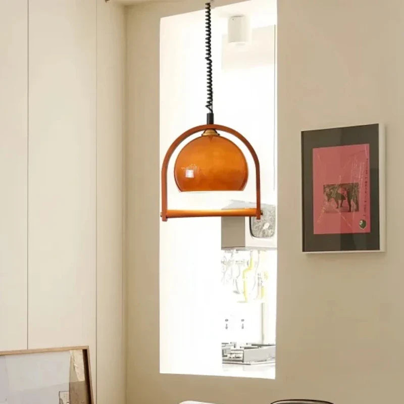 retractable vintage retro glass chandelier for interior decoration