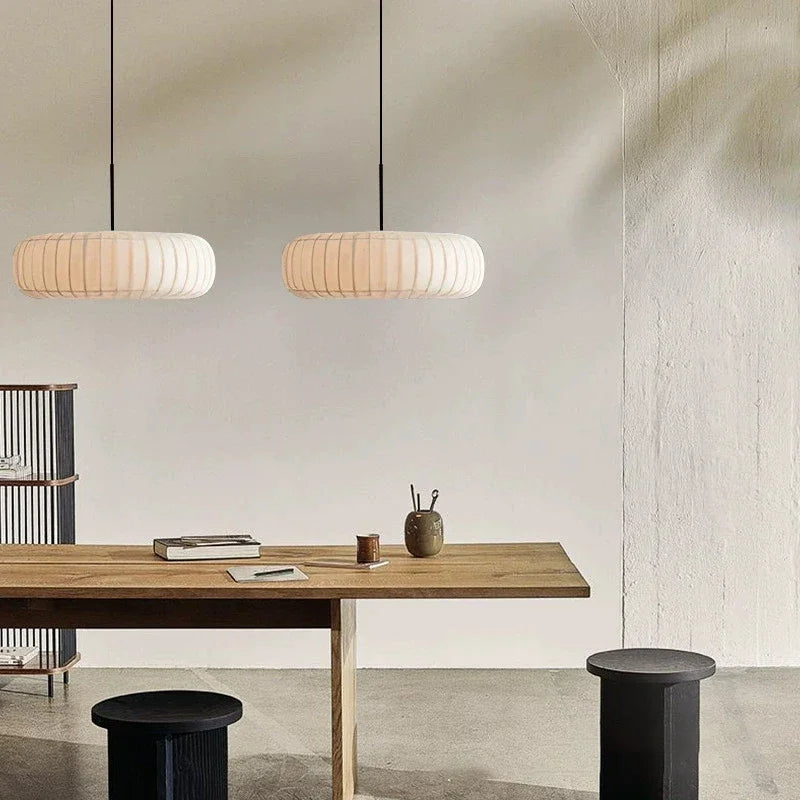 Wabi Sabi Nordic Simple Silk LED Chandelier Loft