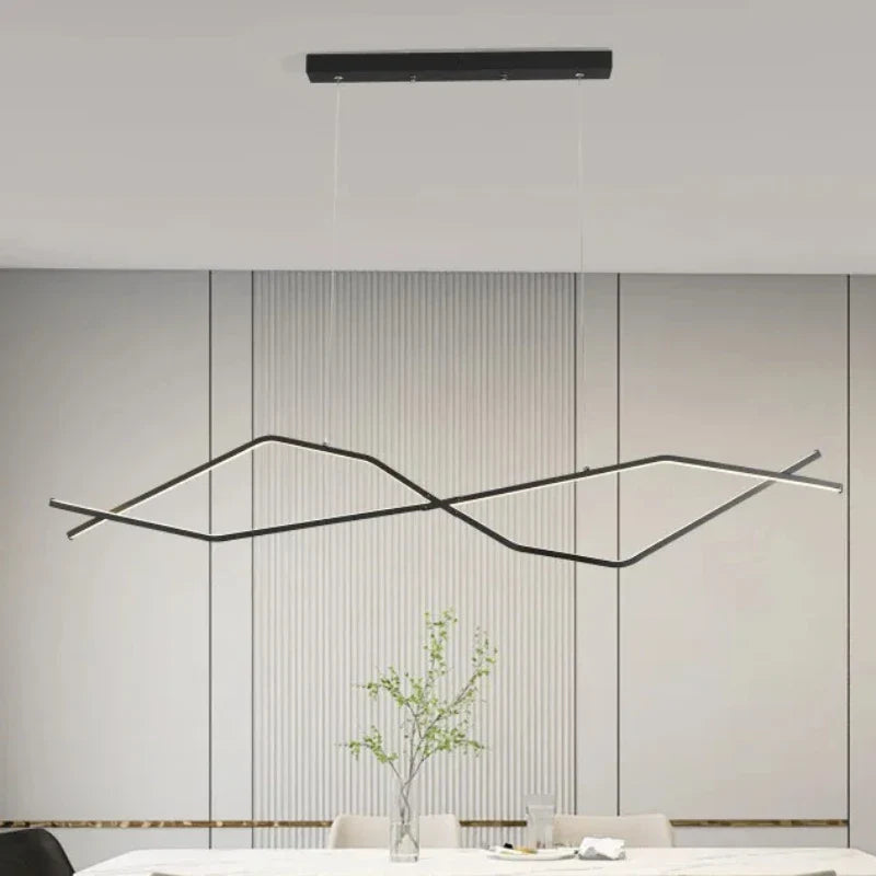 Modern LED wave chandelier elegant home design