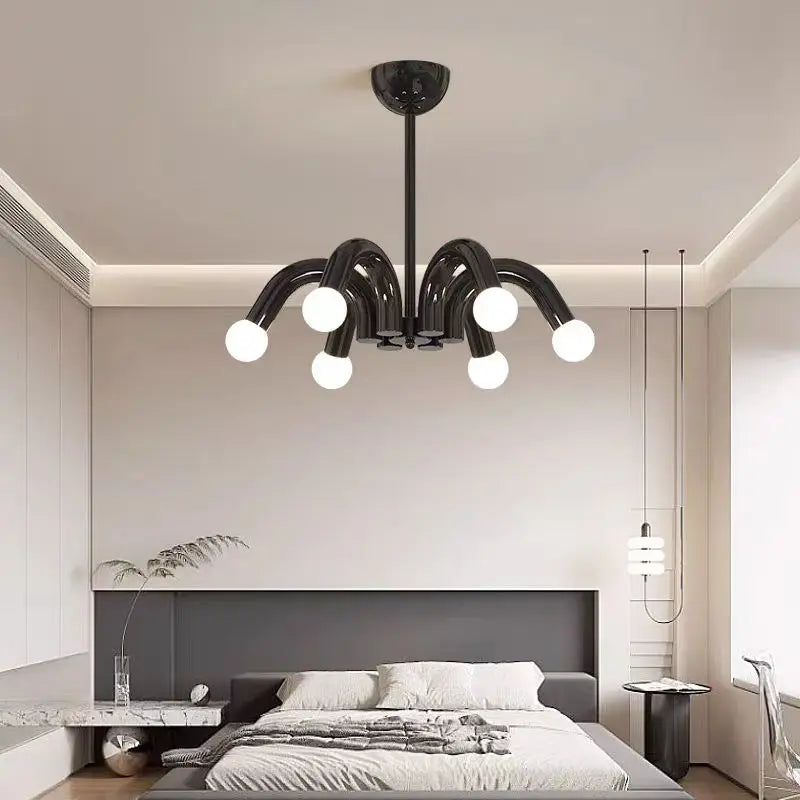 Art Deco metal chandelier 	 available