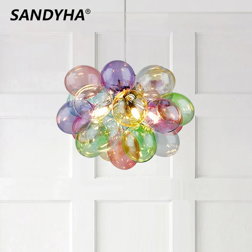 Bubble glass ball LED chandelier pendant light decoration