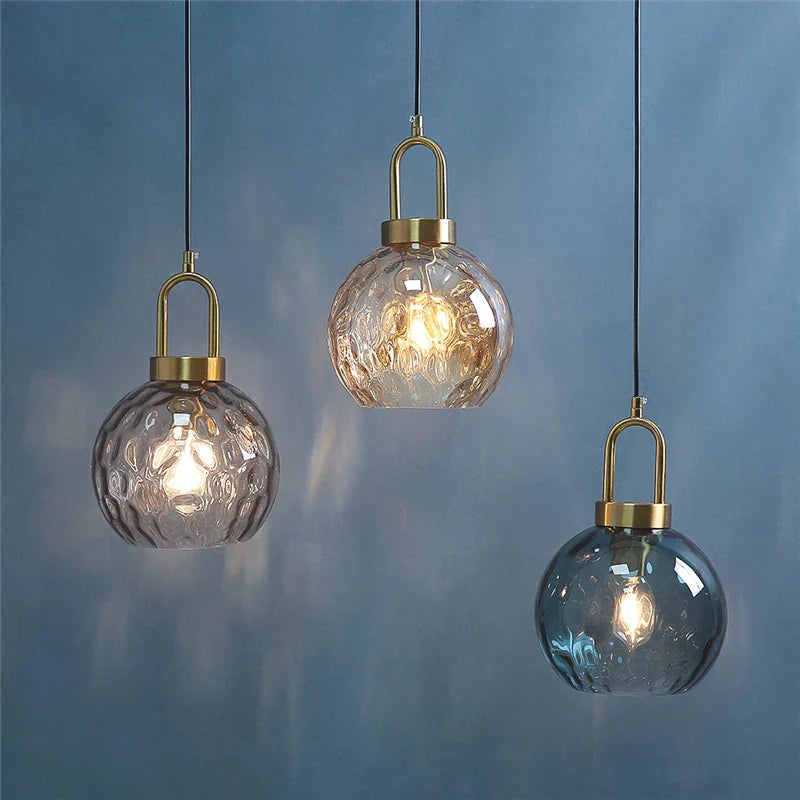 modern minimalist glass chandeliers Nordic design LED
