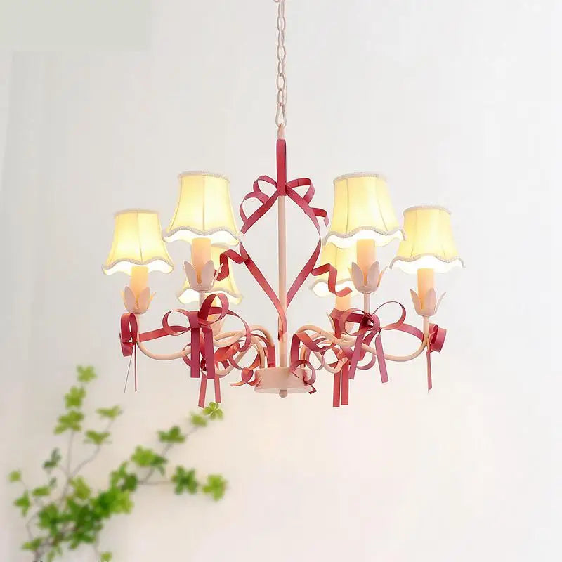 cute pastoral style children's chandelier with bow