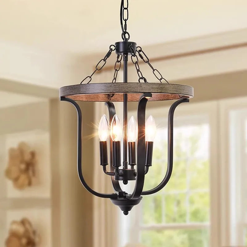 American Vintage Industrial Iron Chandelier