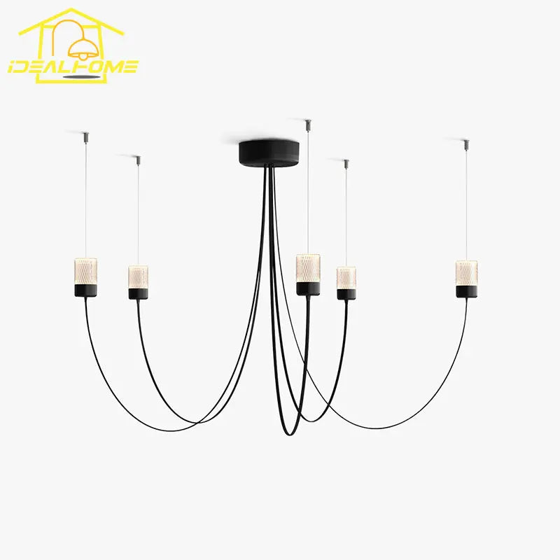 minimalist design chandelier LED lighting crystal glass lampshade