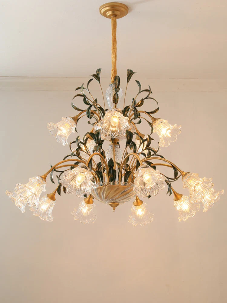 Vintage crystal glass chandelier for guesthouse decorative pendant lighting