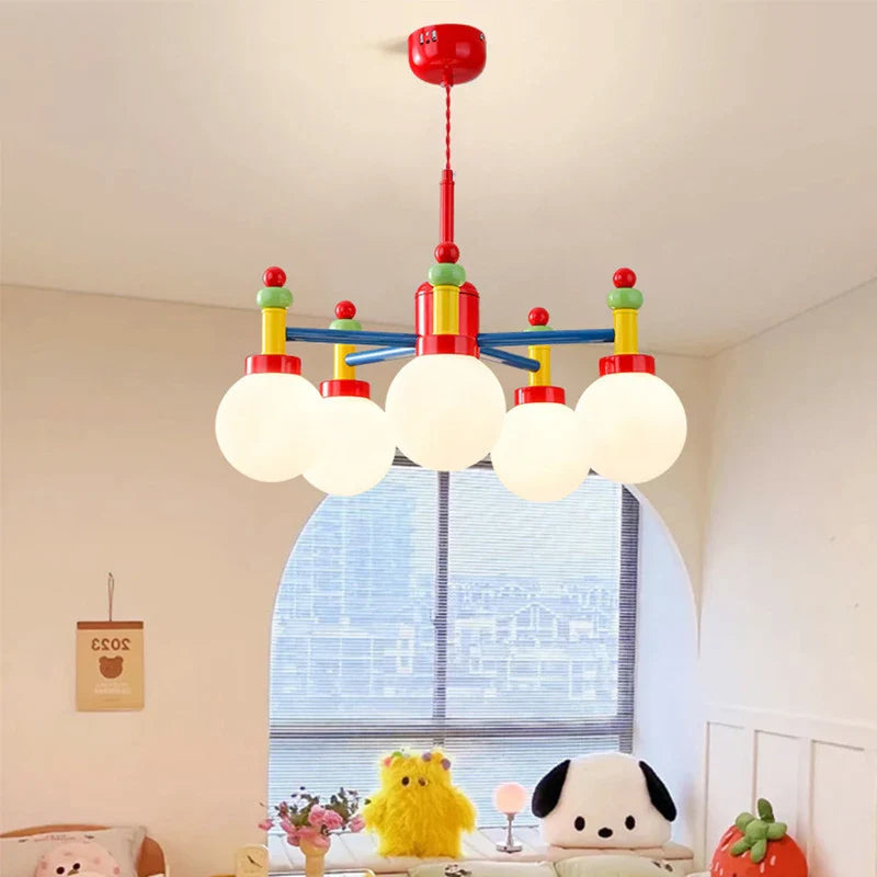 Colorful glass chandelier for princess's nursery