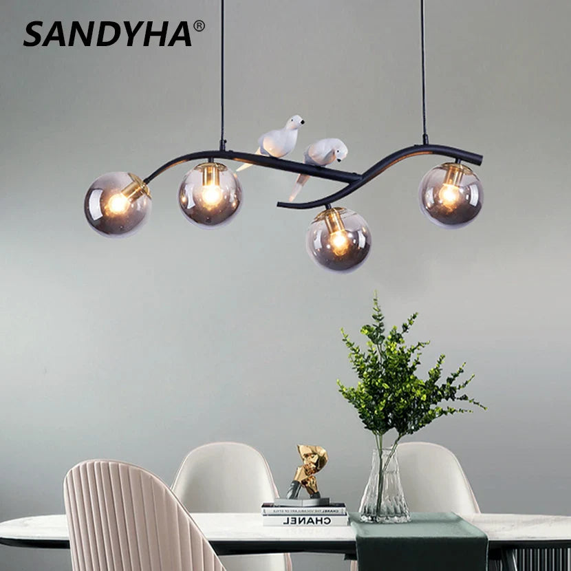 Elegant and Luminous Iron Chandelier