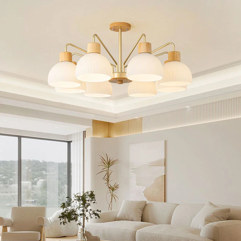 Minimalist Scandinavian Wooden Chandelier