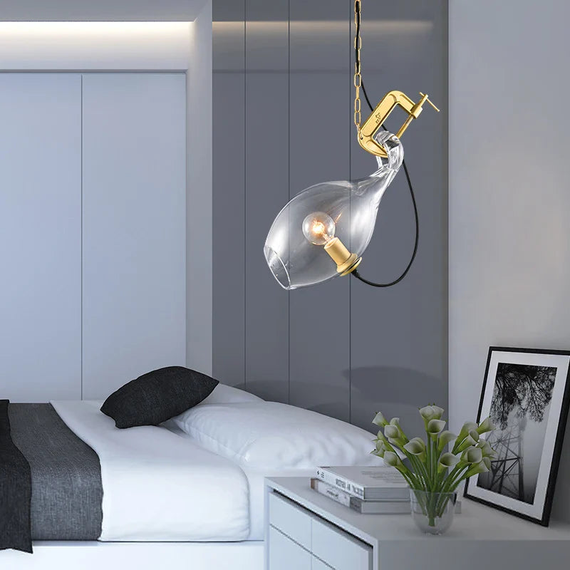 Modern glass chandelier for a creative postmodern style