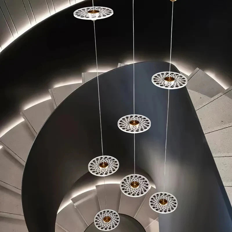 Modern chandelier for staircase, simple and elegant Nordic design