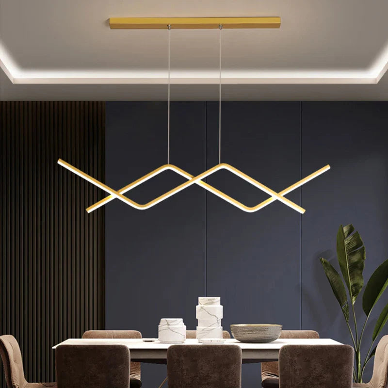 Sleek modern remote-controlled LED chandelier