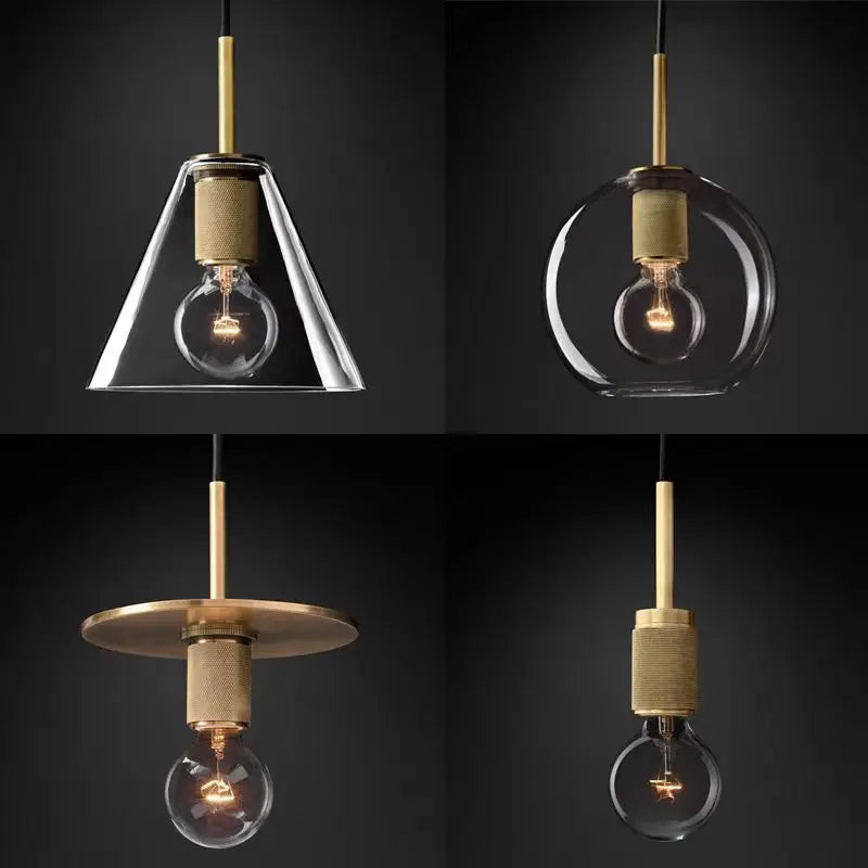 Minimalist Nordic copper chandelier, American Italian style