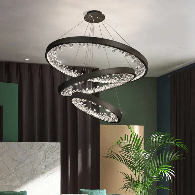 Modern crystal chandelier with LED lighting for villas