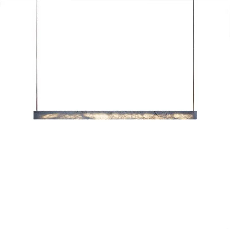 Luxury Long Art Deco Pendant Light Modern Minimalist Dining Room Chandeliers High-end Imitation Marble LED Chandelier for Exhibition