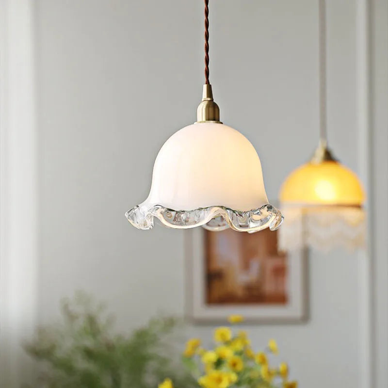 French flower buds design vintage glass chandelier