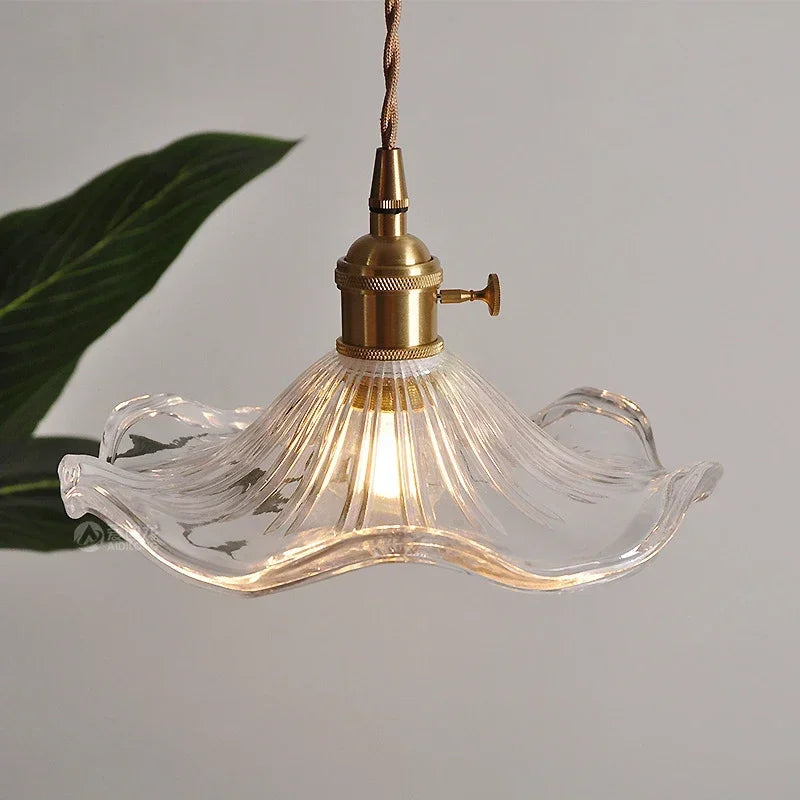 Modern Nordic Brass and Glass Chandelier, Elegant Design for Restaurant