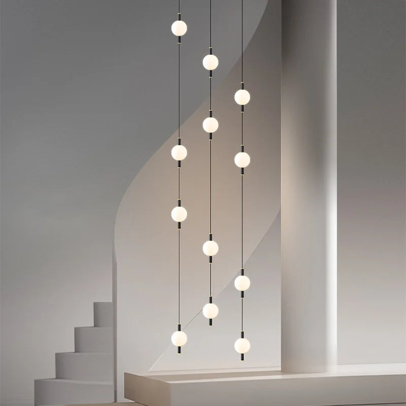 Modern design chandelier Nordic villa double staircase pendant light